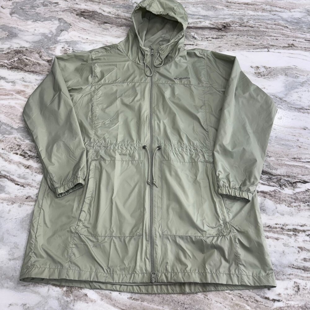 NWT Columbia Women's City Top Long Jacket Light Sage Green XXL